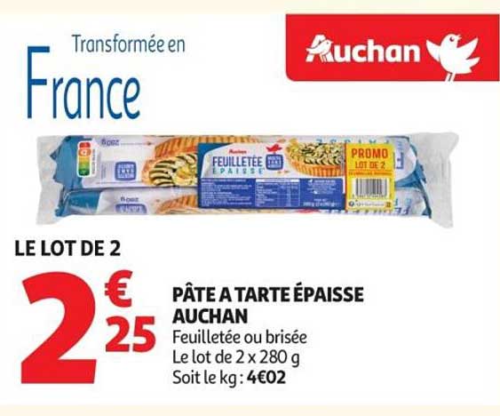 PÂTE À TARTE ÉPAISSE AUCHAN