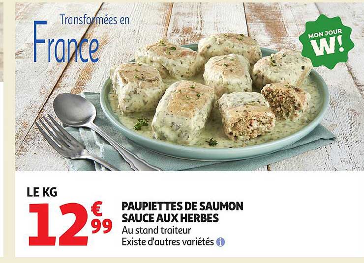 PAUPIETTES DE SAUMON SAUCE AUX HERBES