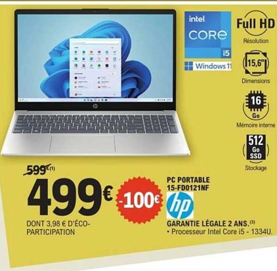 PC PORTABLE 15-FD0121NF