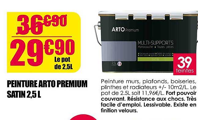 PEINTURE ARTO PREMIUM SATIN 2,5 L