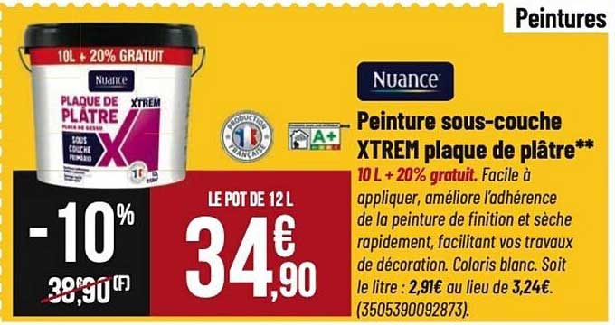Peinture sous-couche XTREM plaque de plâtre