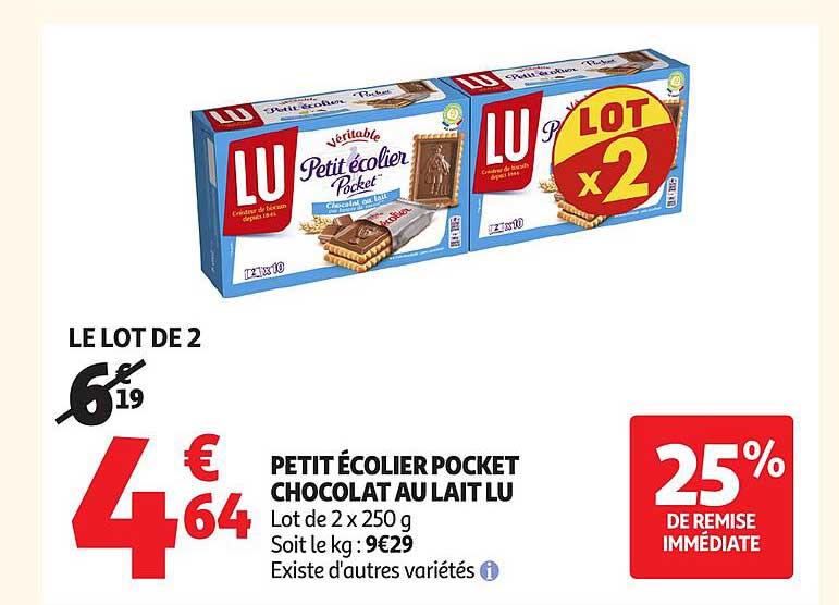 PETIT ÉCOLIER POCKET CHOCOLAT AU LAIT LU