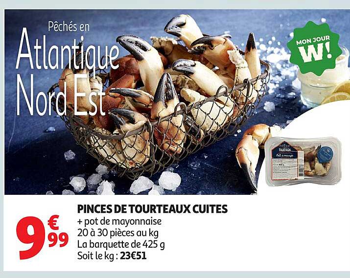 PINCÉS DE TOURTEAUX CUITES + pot de mayonnaise