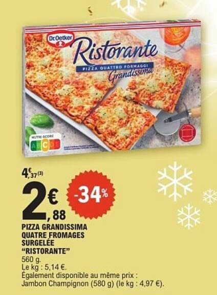 PIZZA GRANDISSIMA QUATRE FROMAGES SURGELÉE “RISTORANTE”