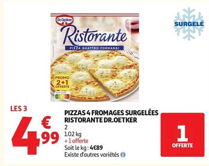 PIZZAS 4 FROMAGES SURGELÉES RISTORANTE DR.OETKER