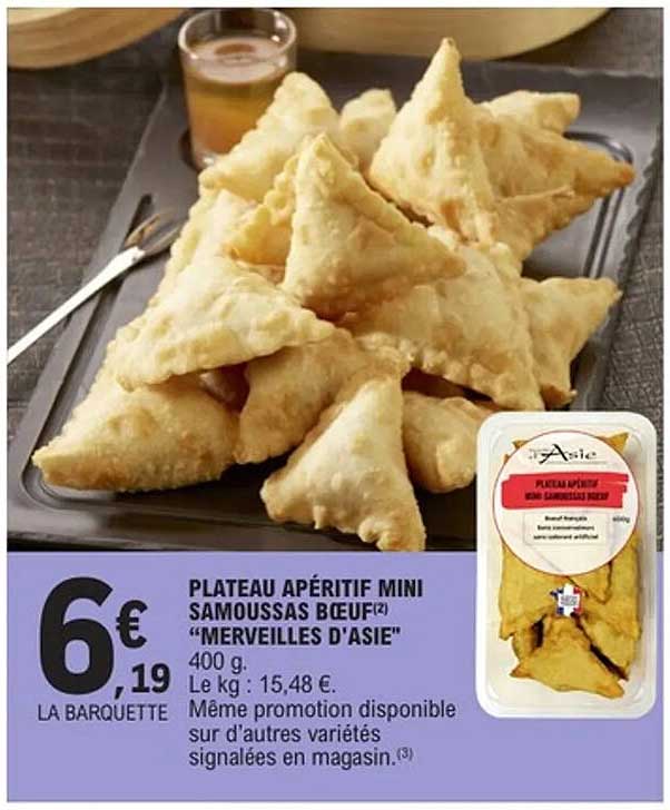 PLATEAU APÉRITIF MINI SAMOUSSES BŒUF "MERVEILLES D'ASIE"