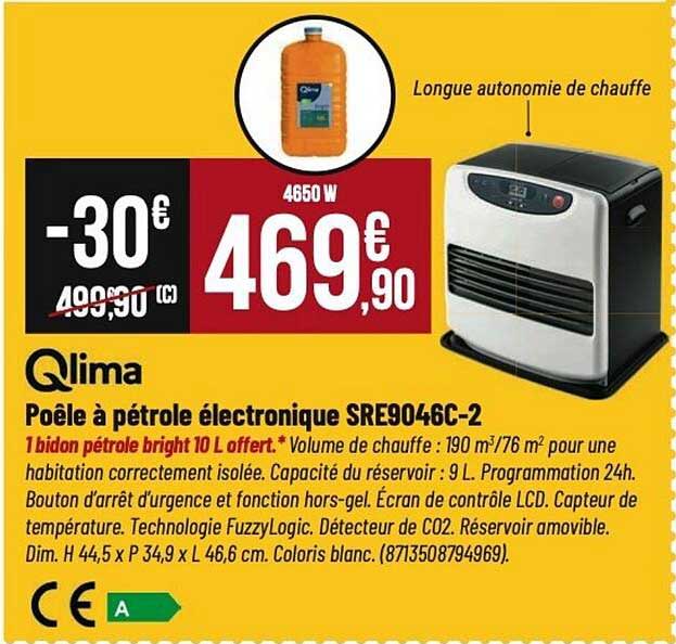 Poêle à pétrole électronique SRE9046C-2