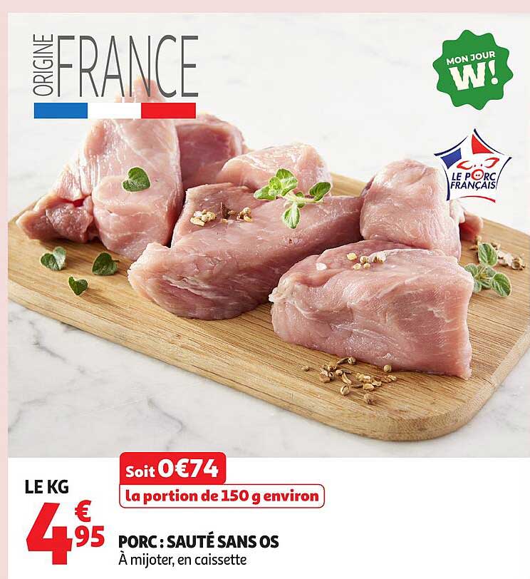 PORC : SAUTÉ SANS OS
