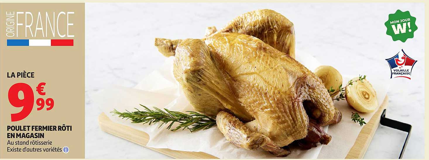 POULET FERMIER RÔTI EN MAGASIN
