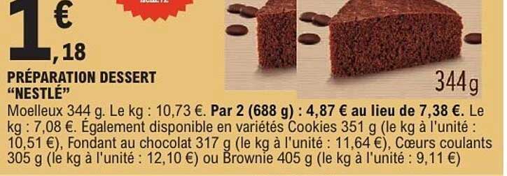 PRÉPARATION DESSERT "NESTLÉ"