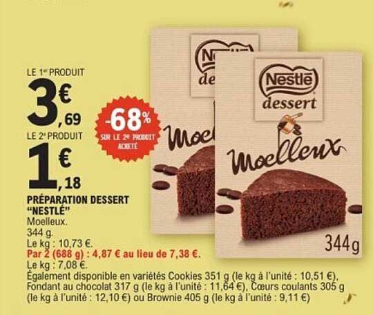 Préparation Dessert "NESTLÉ" Moelleux
