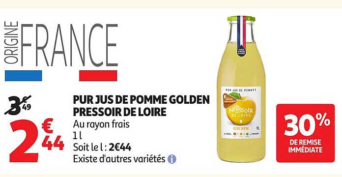 PUR JUS DE POMME GOLDEN PRESSOIR DE LOIRE