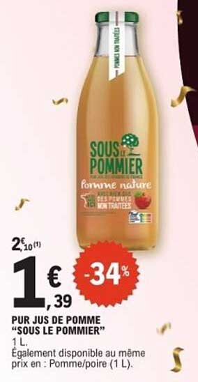PUR JUS DE POMME "SOUS LE POMMIER"