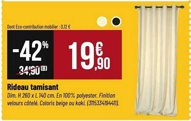 Rideau tamisant