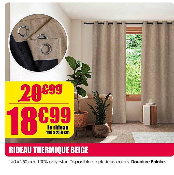 RIDEAU THERMIQUE BEIGE