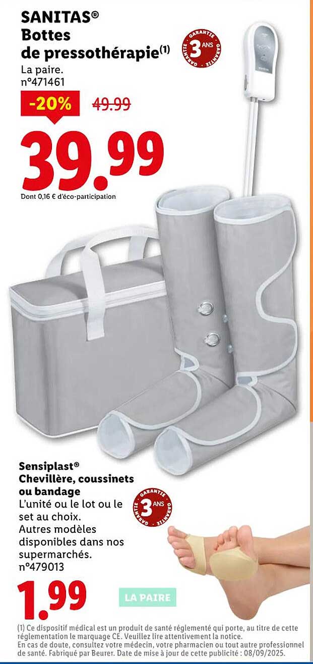 SANITAS® Bottes de pressothérapie