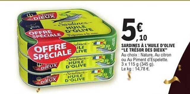 SARDINES À L'HUILE D'OLIVE "LE TRÉSOR DES DIEUX"
