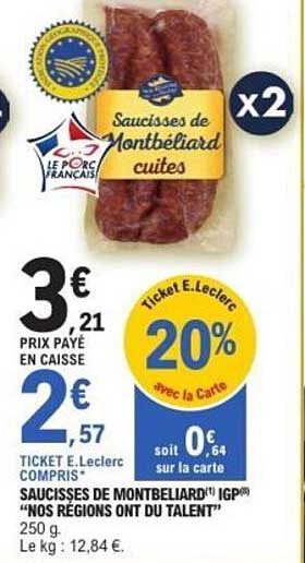 Saucisses de Montbéliard cuites