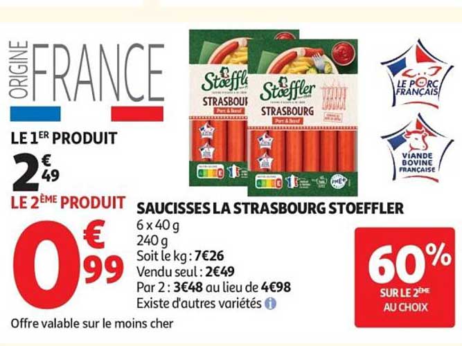 SAUCISSES LA STRASBOURG STOEFFLER