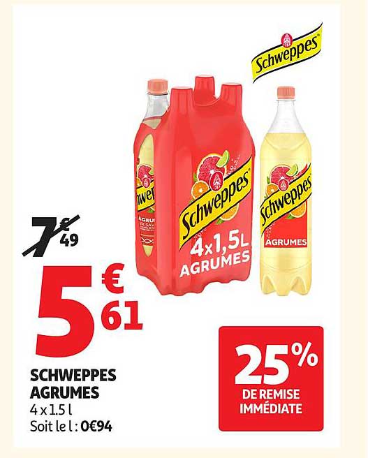 SCHWEPPES AGRUMES 4 x 1,5 L