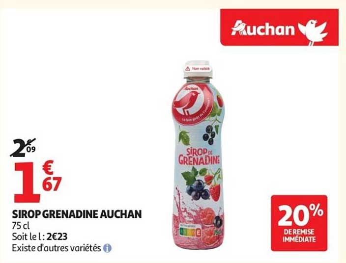 SIROP GRENADINE AUCHAN