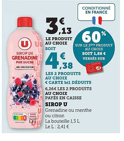 Sirop U Grenadine Pur Sucre