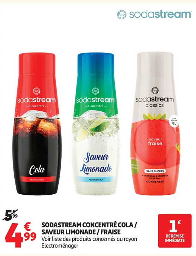 SODASTREAM CONCENTRÉ COLA / SAVEUR LIMONADE / FRAISE