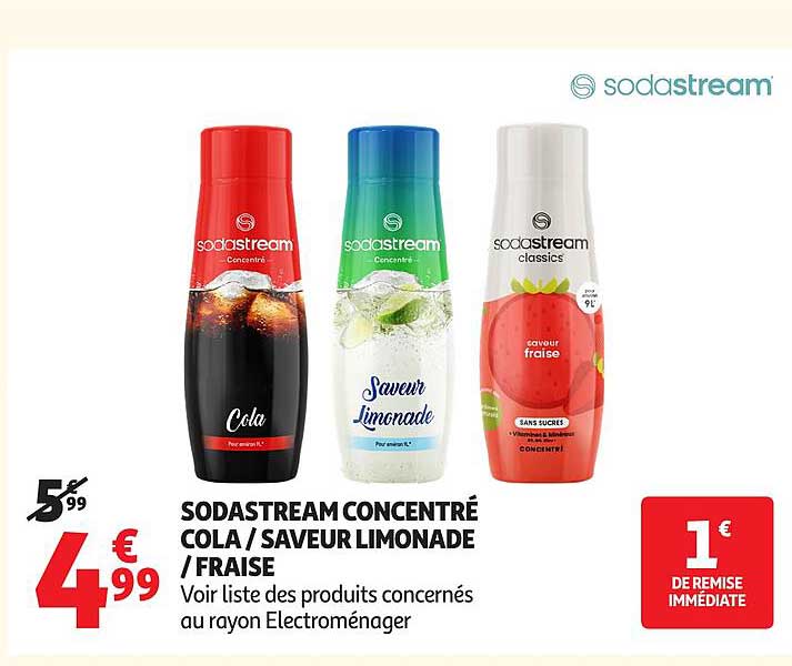 SODASTREAM CONCENTRÉ COLA / SAVEUR Limonade / FRAISE