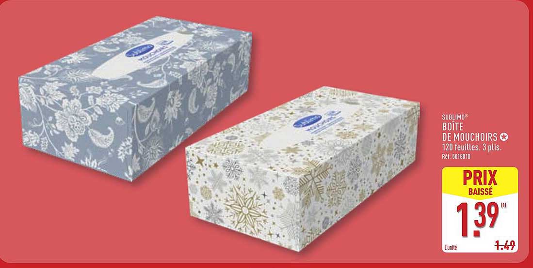 SUBLIMO® BOÎTE DE MOUCHOIRS 120 FEUILLES 3 PLI S