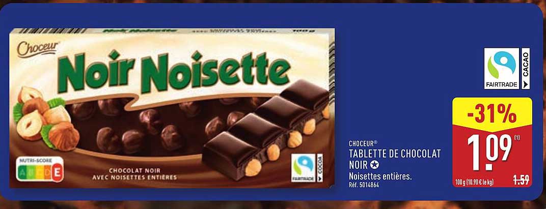 TABLETTE DE CHOCOLAT NOIR ★