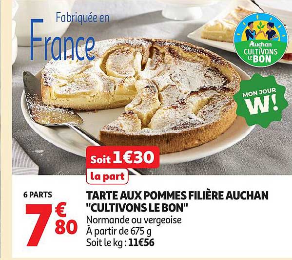 TARTE AUX POMMES FILIÈRE AUCHAN "CULTIVONS LE BON"