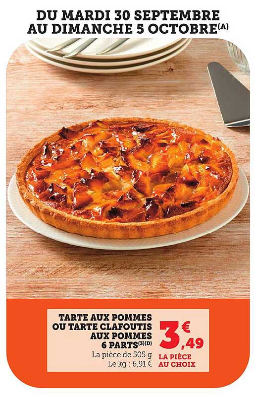 TARTE AUX POMMES OU TARTE CLAFOUTIS AUX POMMES 6 PARTS