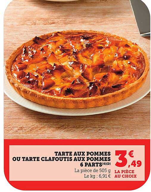 TARTE AUX POMMES OU TARTE CLAFOUTIS AUX POMMES 6 PARTS