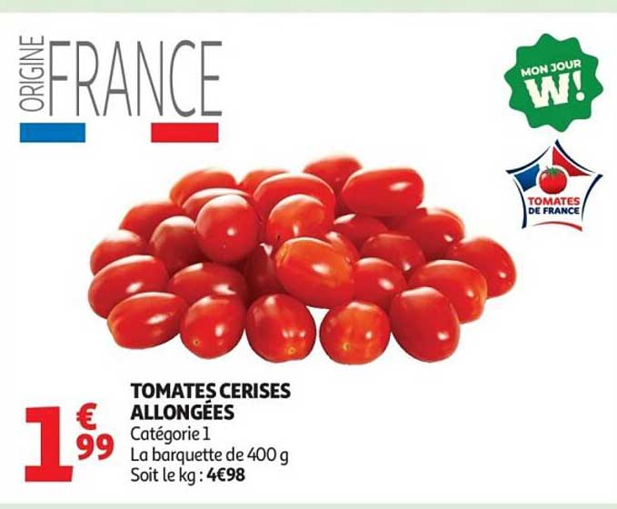 TOMATES CERISES ALLONGÉES
