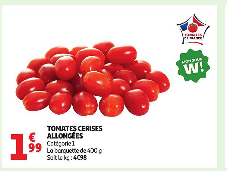 TOMATES CERISES ALLONGÉES