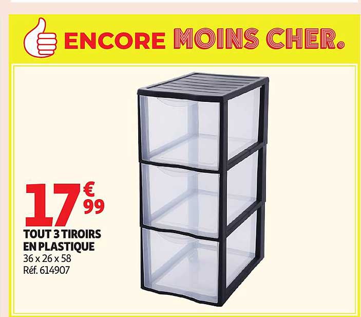 TOUT 3 TIROIRS EN PLASTIQUE