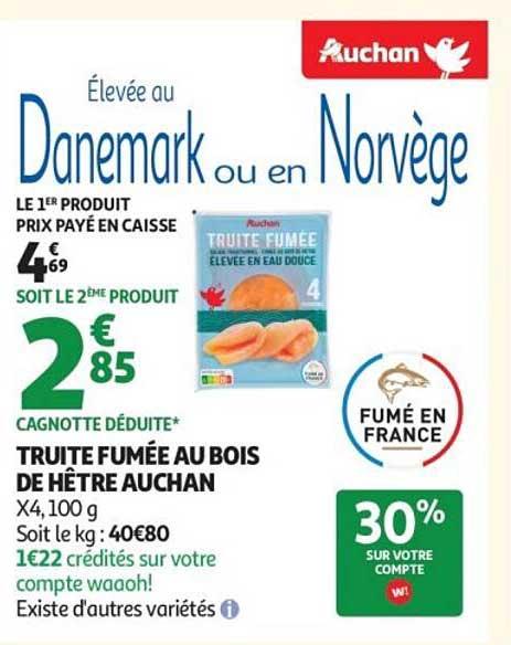 TRUITE FUMÉE AU BOIS DE HÊTRE AUCHAN