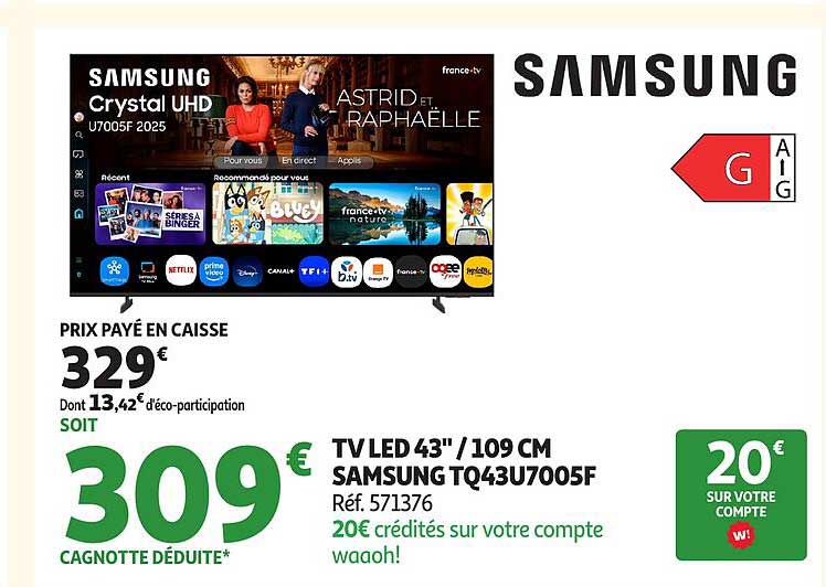TV LED 43" / 109 CM SAMSUNG TQ43U7005F