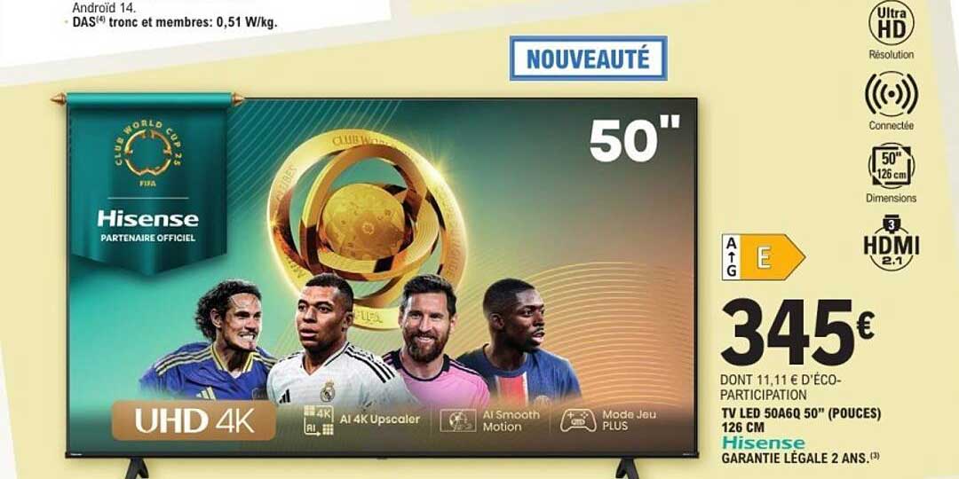TV LED 50A6Q 50" (POUCES) 126 CM