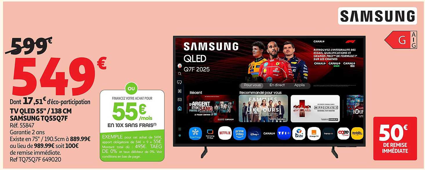 TV QLED 55'' / 138 cm SAMSUNG TQ55Q7F