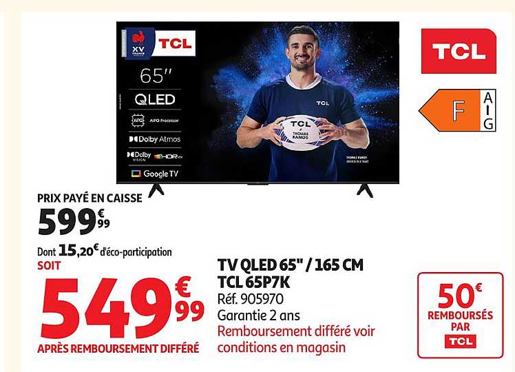 TV QLED 65" / 165 CM TCL 65P7K