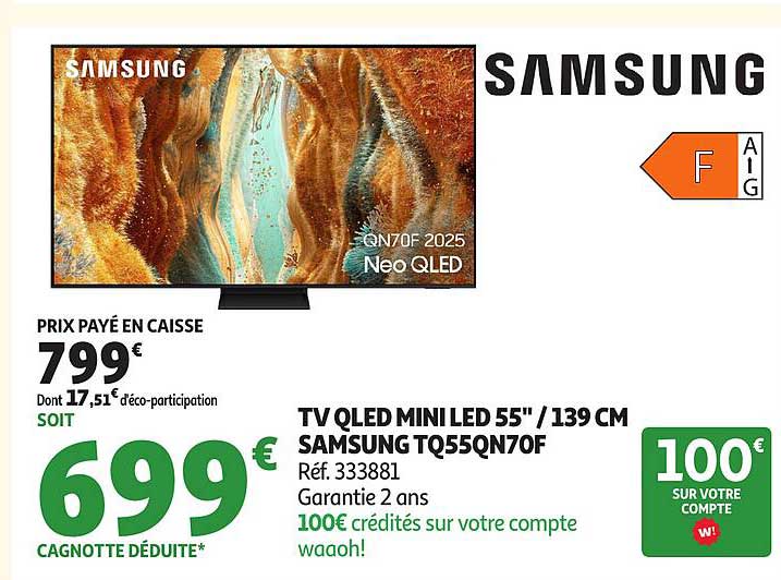 TV QLED MINI LED 55" / 139 CM SAMSUNG TQ55QN70F
