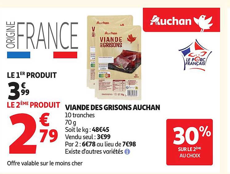 VIANDE DES GRISONS AUCHAN