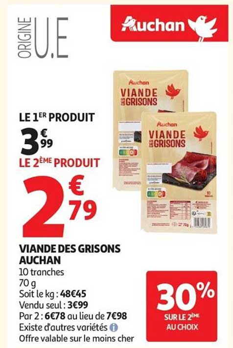 VIANDE DES GRISONS AUCHAN
