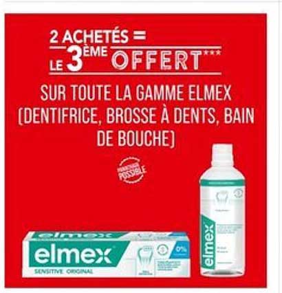 2 ACHETÉS = LE 3ÈME OFFERT*** SUR TOUTE LA GAMME ELMEX