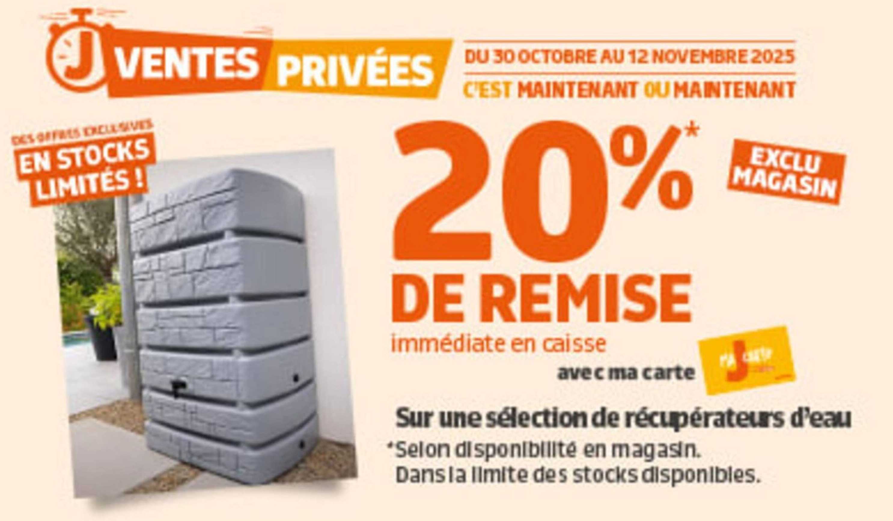 20% DE REMISE immédiate en caisse avec ma carte