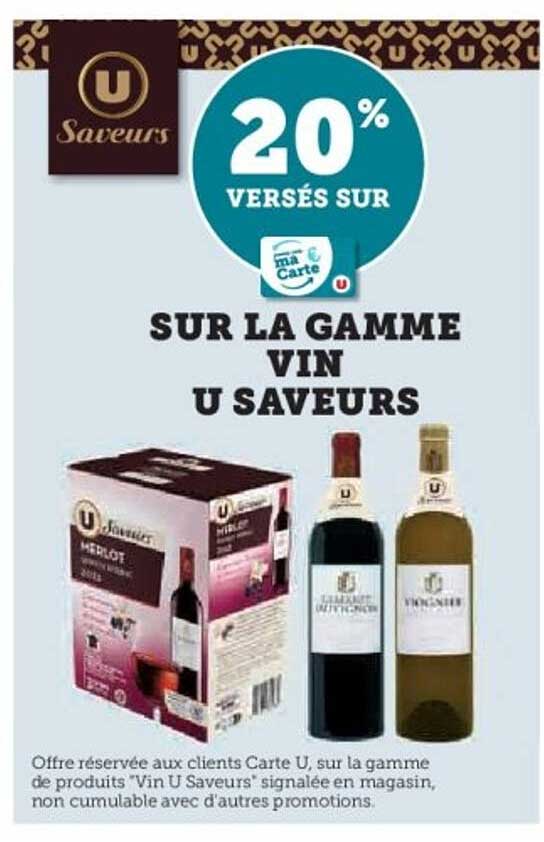 20% VERSÉS SUR LA GAMME VIN U SAVEURS