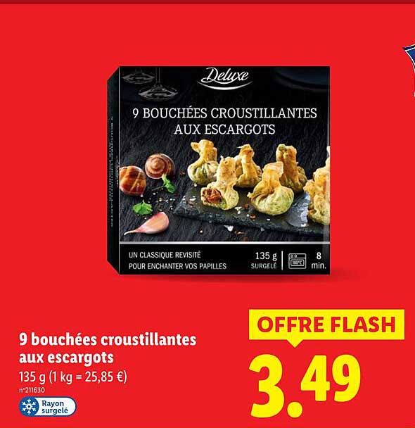 9 bouchées croustillantes aux escargots