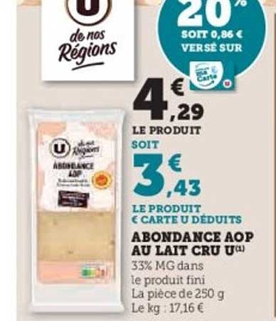 ABONDANCE AOP AU LAIT CRU U