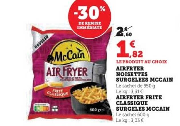AIRFRYER NOISETTES SURGELEES MCCAIN